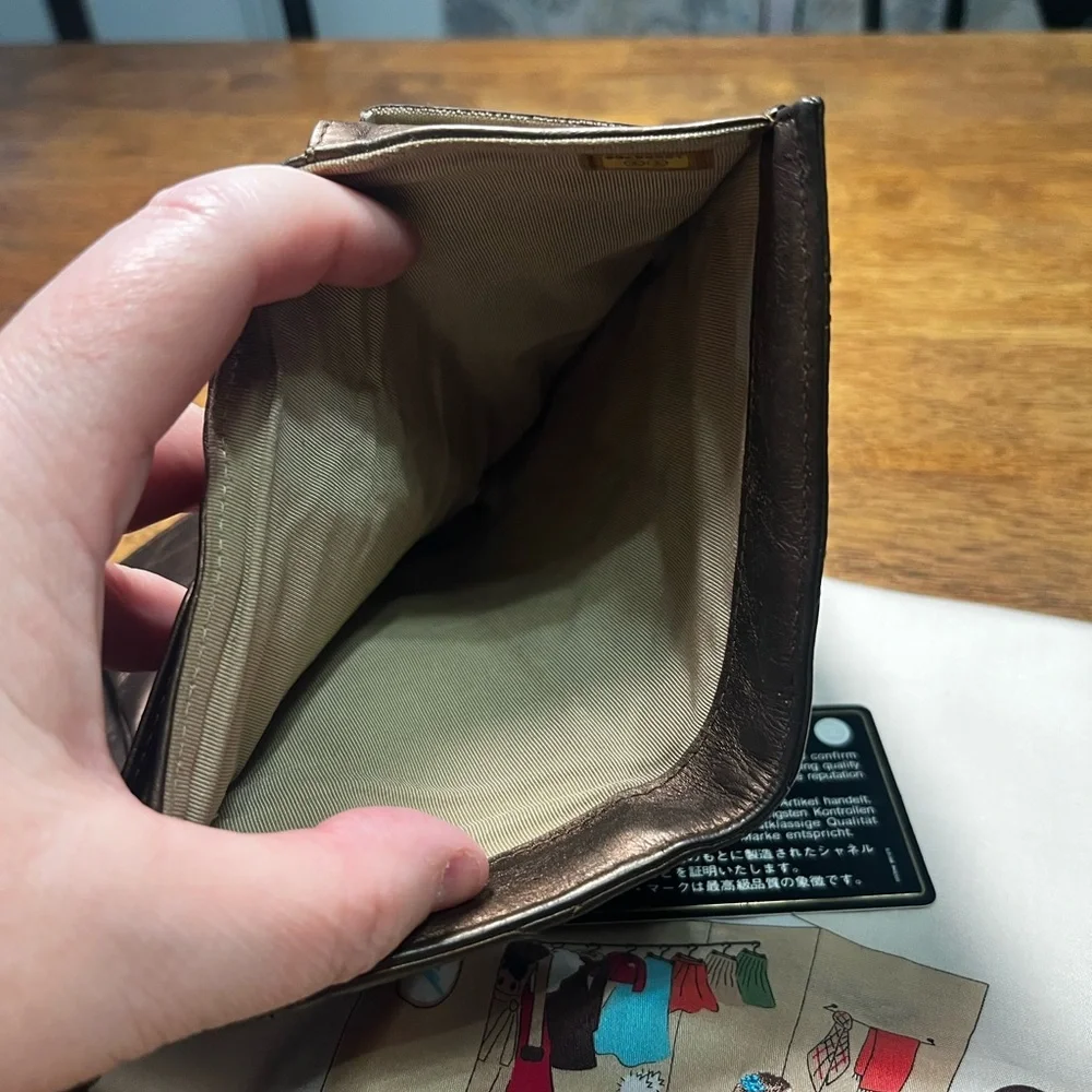 Chanel Quilted Metallic Brown Leather Wallet - Women - Picture 7 of 13